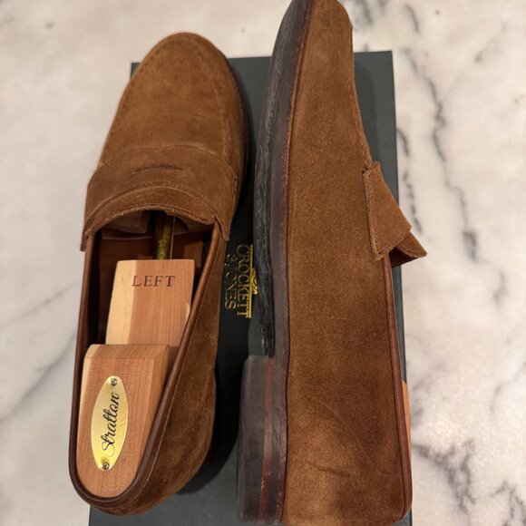 CROCKETT & JONES HARVARD LOAFER SNUFF SUEDE 8.5 UK 9.5 US - Picture 8 of 13